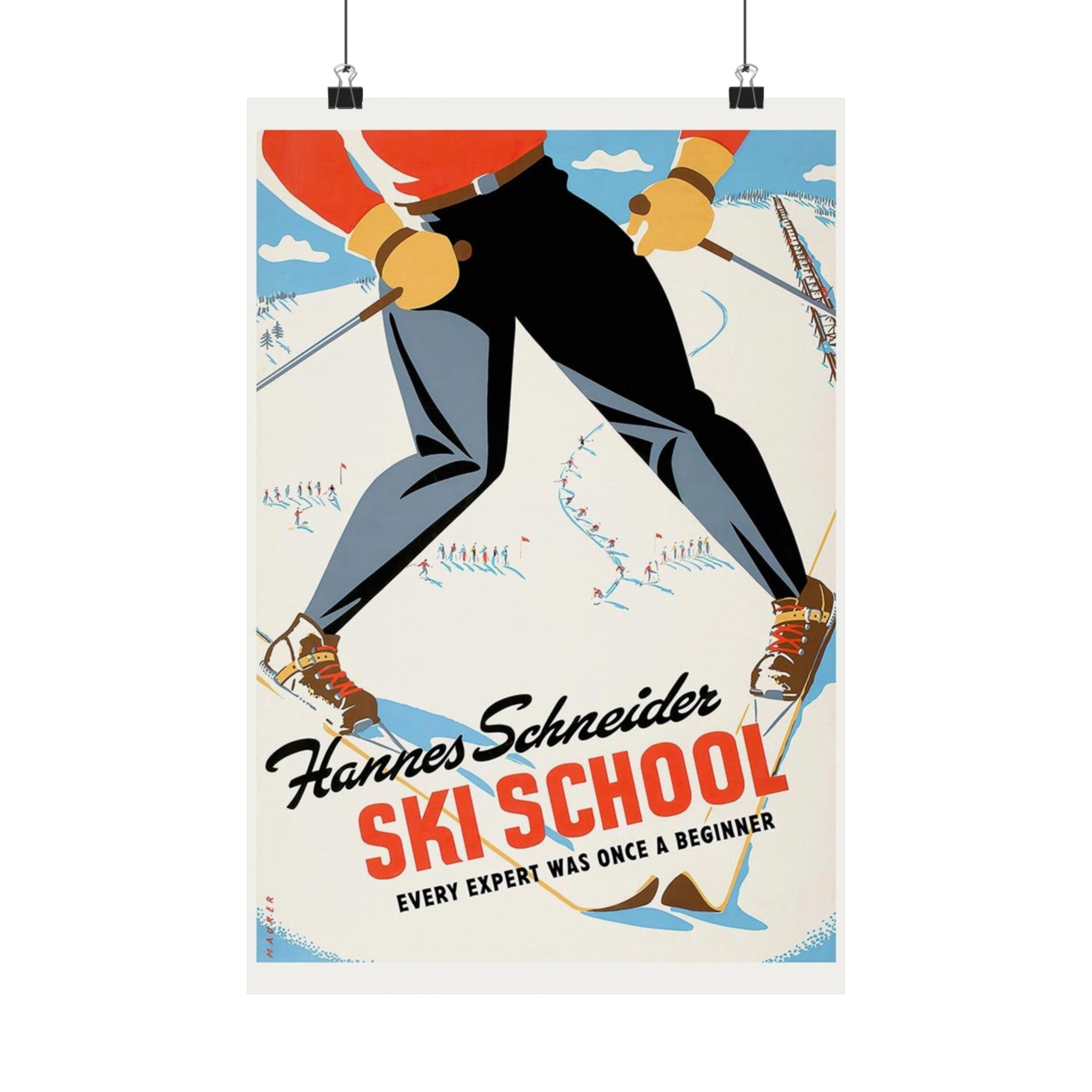 Ski School Vintage Poster Wall Print | Poster | Vintage Print | Ski | Snow | Schneider