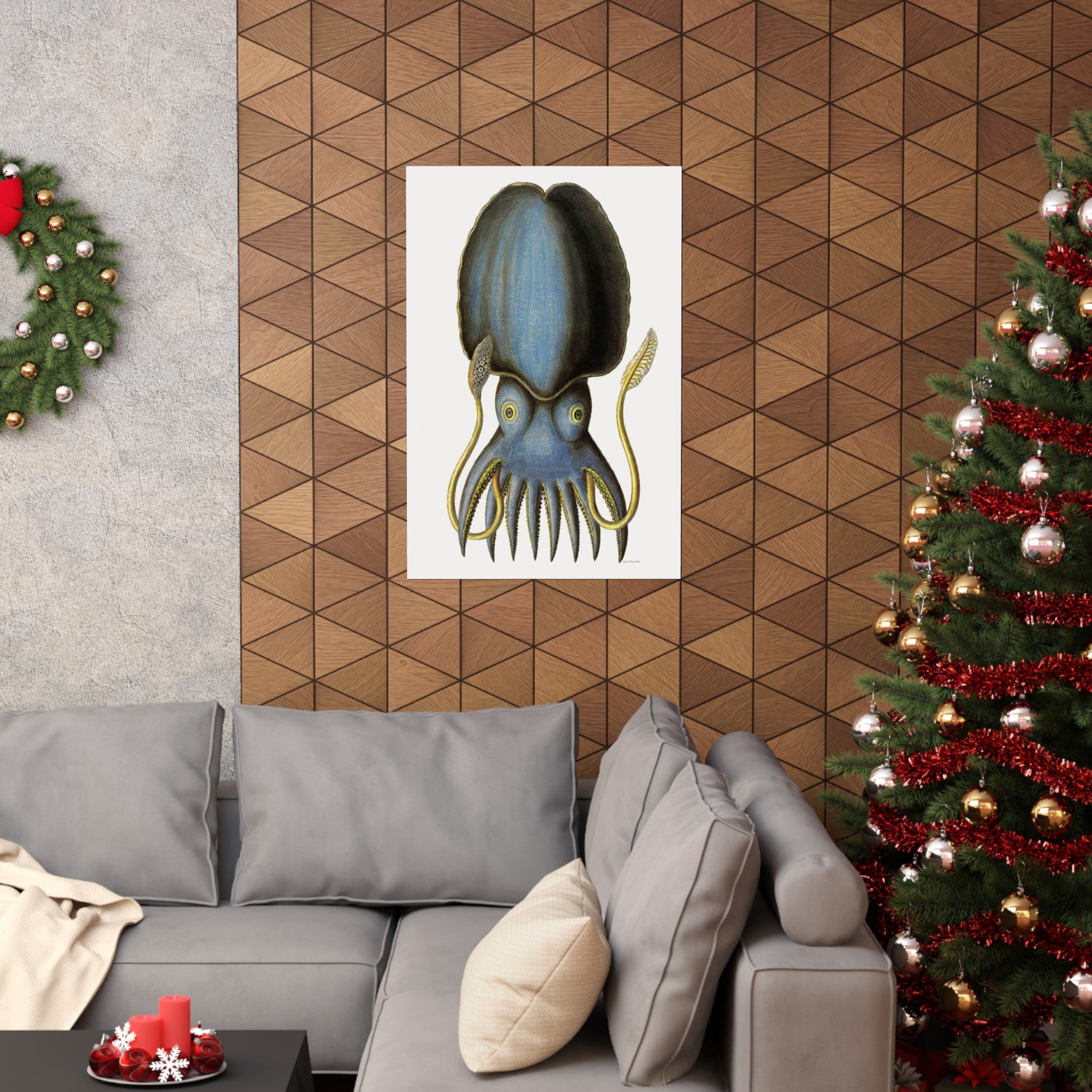 Blue Octopus Wall Print | Retro Advertising Print | Germany | German | Octopus | Ocean | Sea