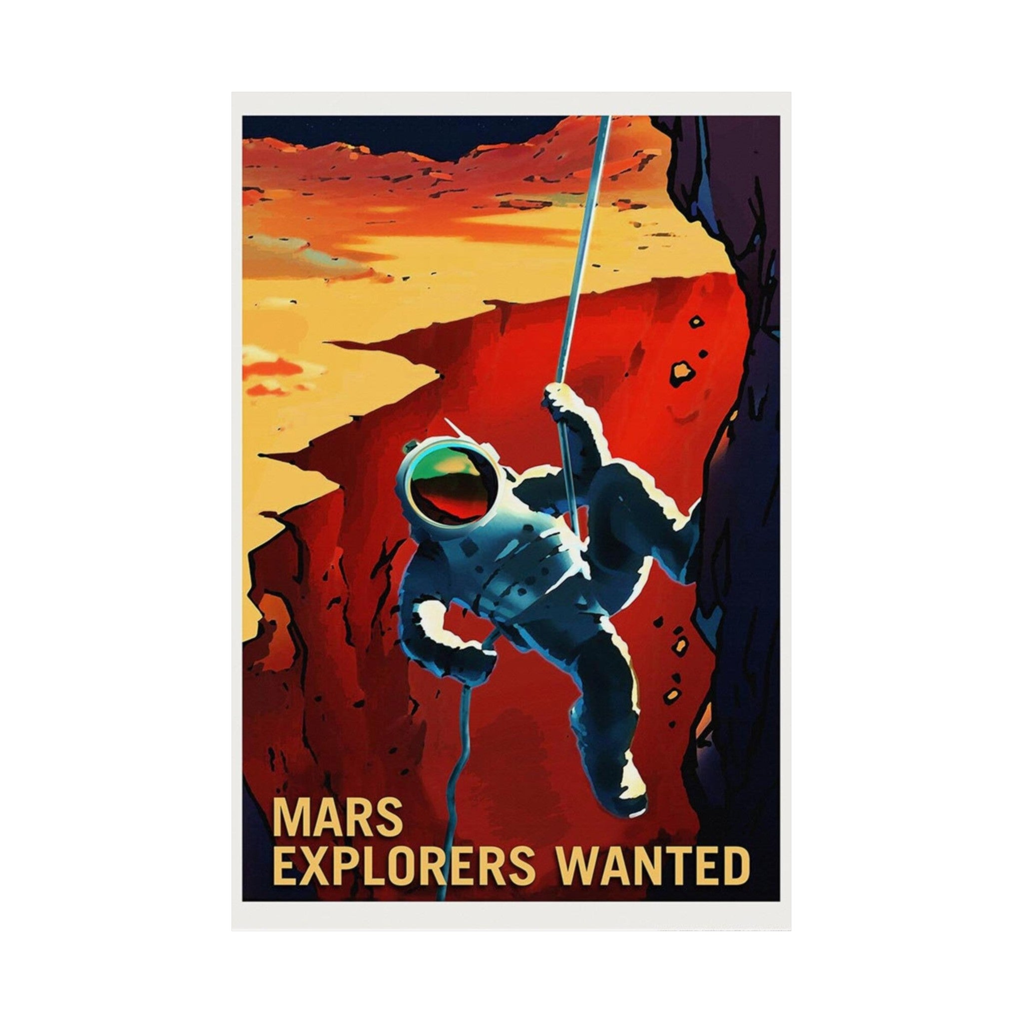 MARS Explorers Wanted Retro Wall Print | Space | NASA | Solar System