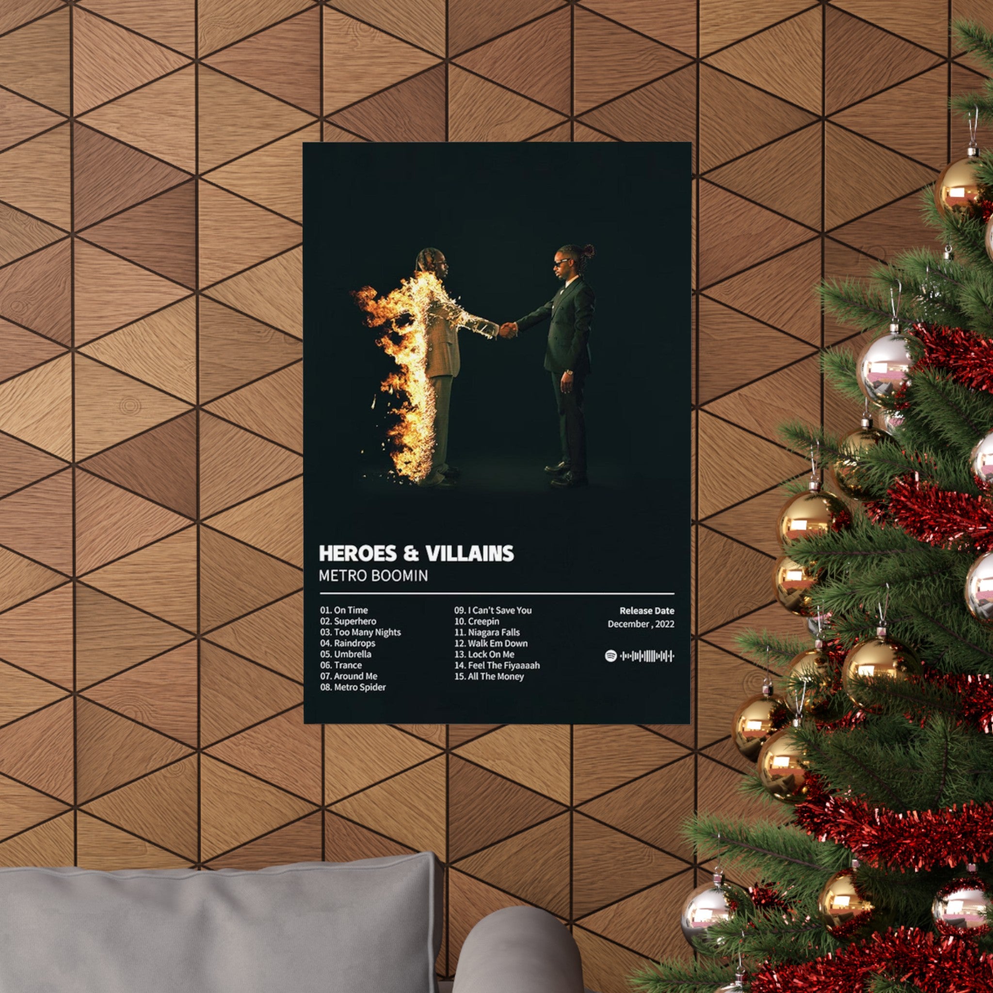 HEROES & VILLAINS Metro Boomin Album Custom Posters - Album Tracklist Poster, Custom Prints, Rap Posters, Music Gifts, Wall Decor