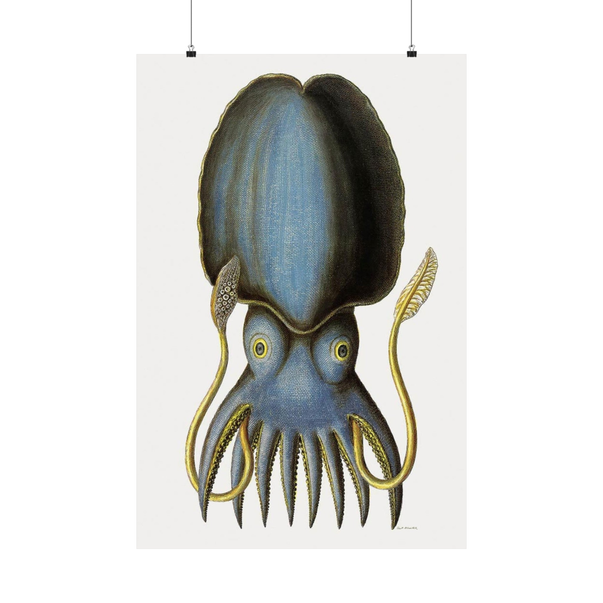 Blue Octopus Wall Print | Retro Advertising Print | Germany | German | Octopus | Ocean | Sea