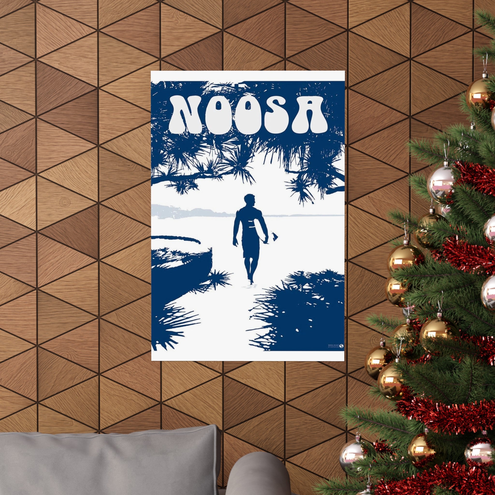 Noosa Navy Beach Australia Retro Surf Wall Print | Australia | Beaches | Summer | Surfing | Noosa