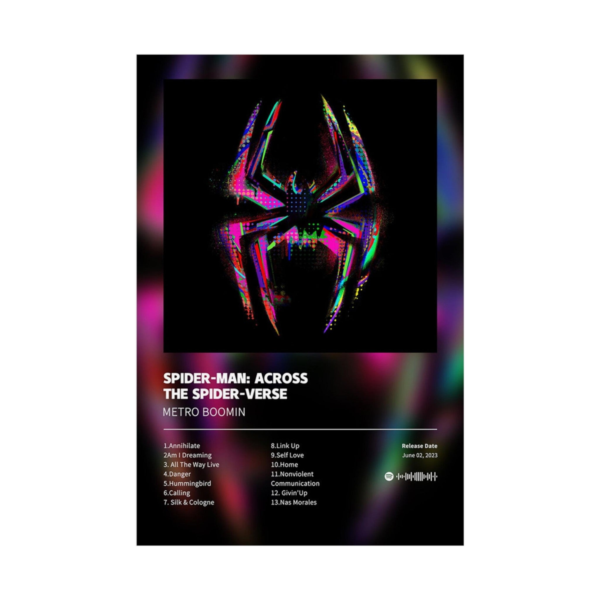 Spider - Man Movie soundtrack Music Album Custom Posters, Album Tracklist Poster, Custom Prints, Rap Posters, Music Gifts, Wall Decor