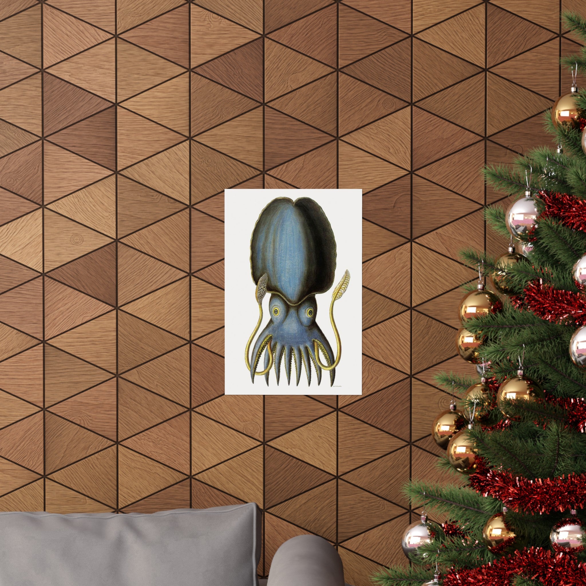 Blue Octopus Wall Print | Retro Advertising Print | Germany | German | Octopus | Ocean | Sea