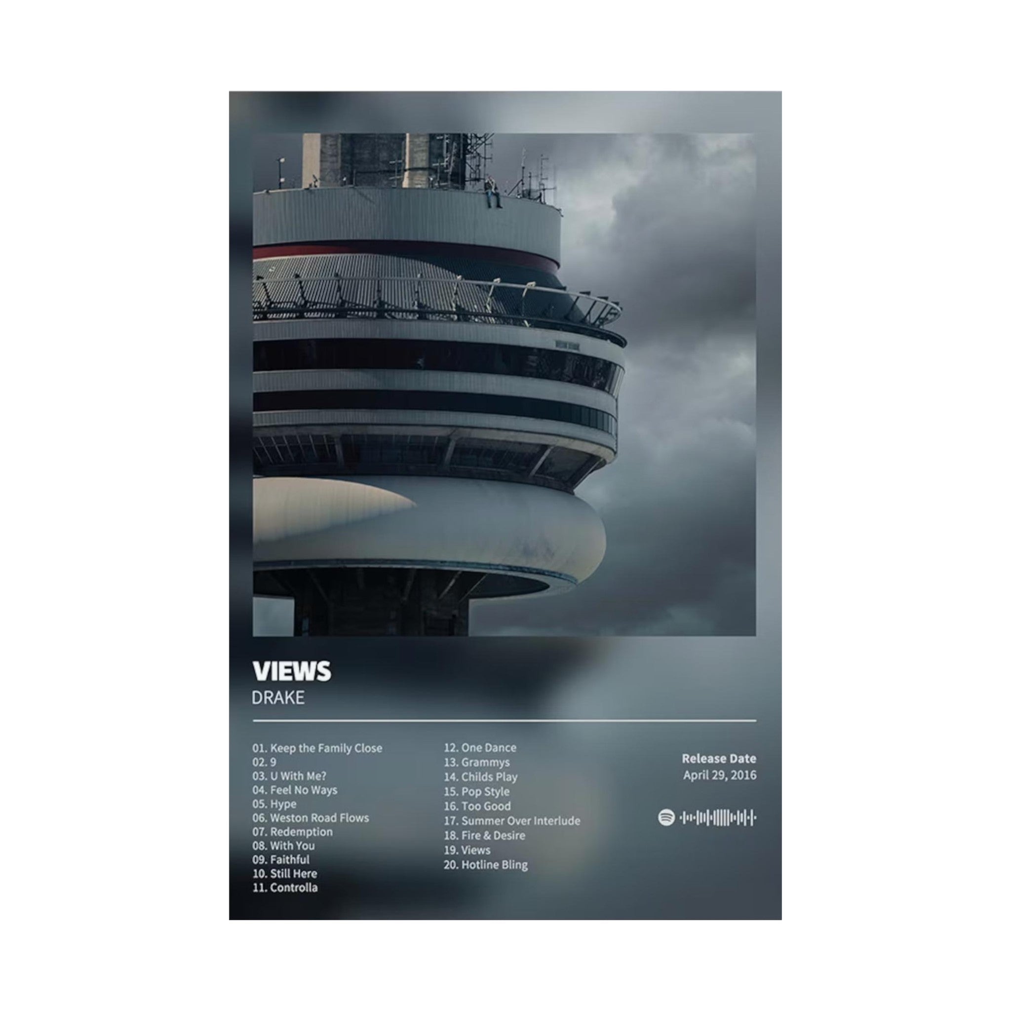 Views - Drake Music Album Custom Posters, Album Tracklist Poster, Custom Prints, Rap Posters, Music Gifts, Wall Decor