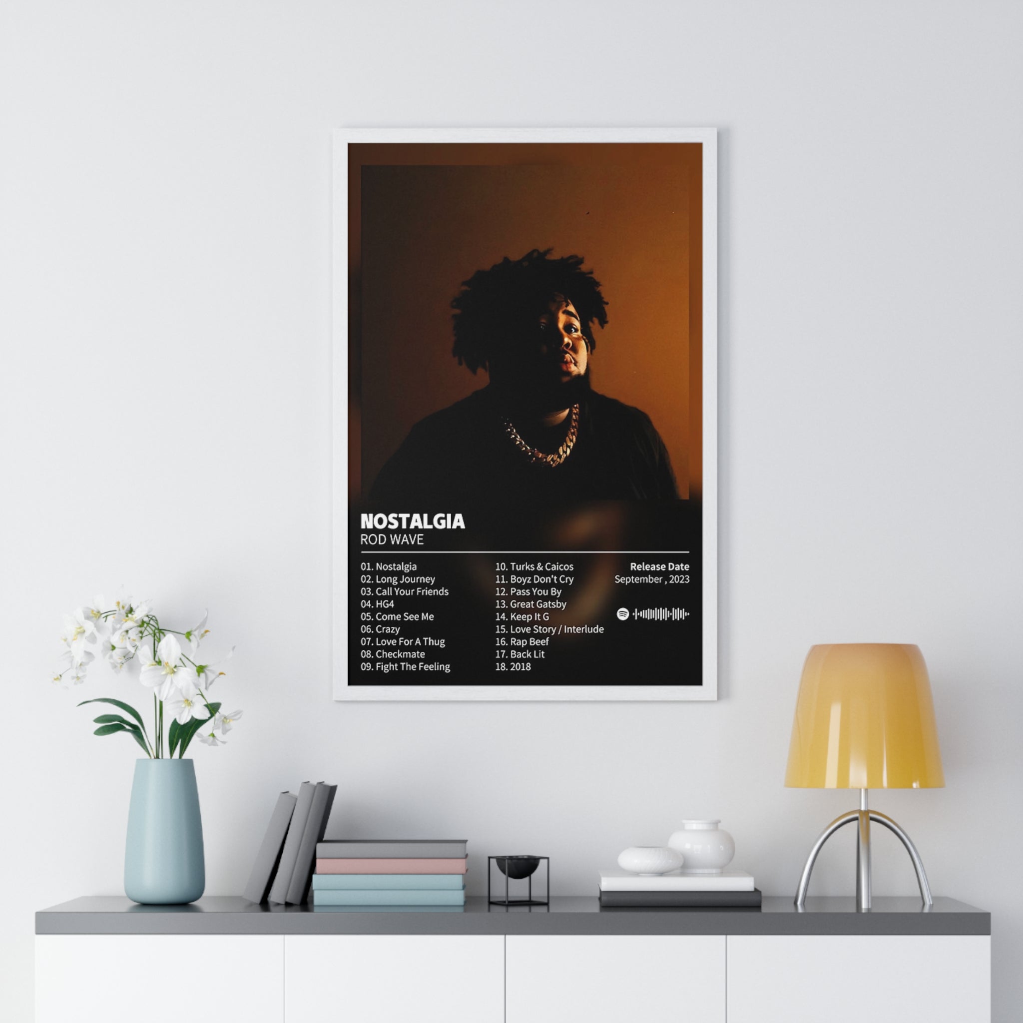 Nostalgia Rod Wave Album Custom Posters, Album Tracklist Poster, Custom Prints, Rap Posters, Music Gifts, Wall Decor (FRAMED TEST)