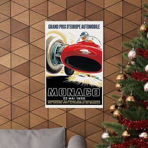 Monaco Grand Prix 1955 Retro Wall Print | Automotive | Race | Monaco | Formula One