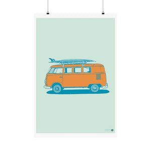 Surf VW Kombi 1958 Retro Surf Wall Print | Australia | Beaches | Summer | Surfing | Kombi