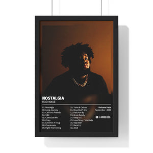 Nostalgia Rod Wave Album Custom Posters, Album Tracklist Poster, Custom Prints, Rap Posters, Music Gifts, Wall Decor (FRAMED TEST)