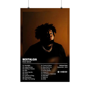 Nostalgia Rod Wave Album Custom Posters, Album Tracklist Poster, Custom Prints, Rap Posters, Music Gifts, Wall Decor