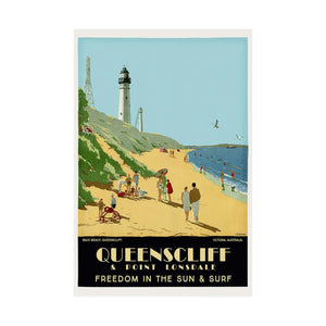 Queenscliff Wall Print | Retro Advertising Print | Australia | Travel | Tourism | Souvenir