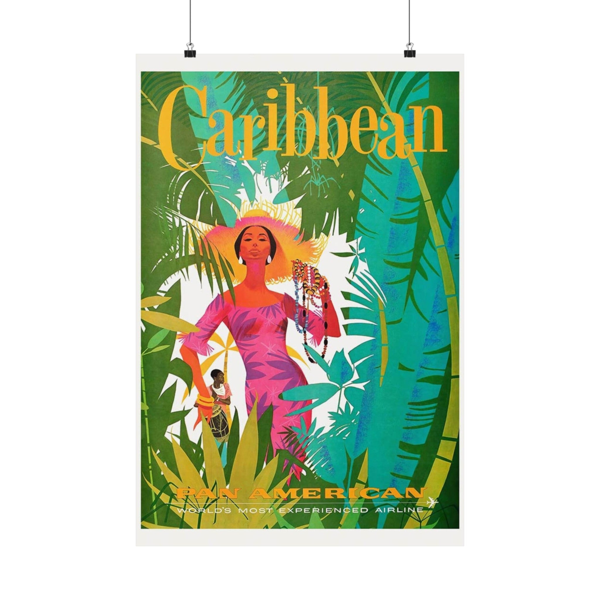 Caribbean Airline Poster Wall Print | Poster | Vintage Print | USA | Beach | Airline | Pan Am