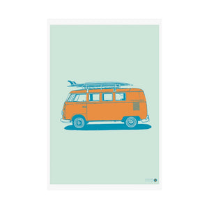 Surf VW Kombi 1958 Retro Surf Wall Print | Australia | Beaches | Summer | Surfing | Kombi