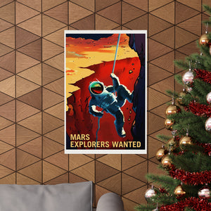 MARS Explorers Wanted Retro Wall Print | Space | NASA | Solar System