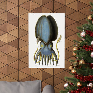 Blue Octopus Wall Print | Retro Advertising Print | Germany | German | Octopus | Ocean | Sea