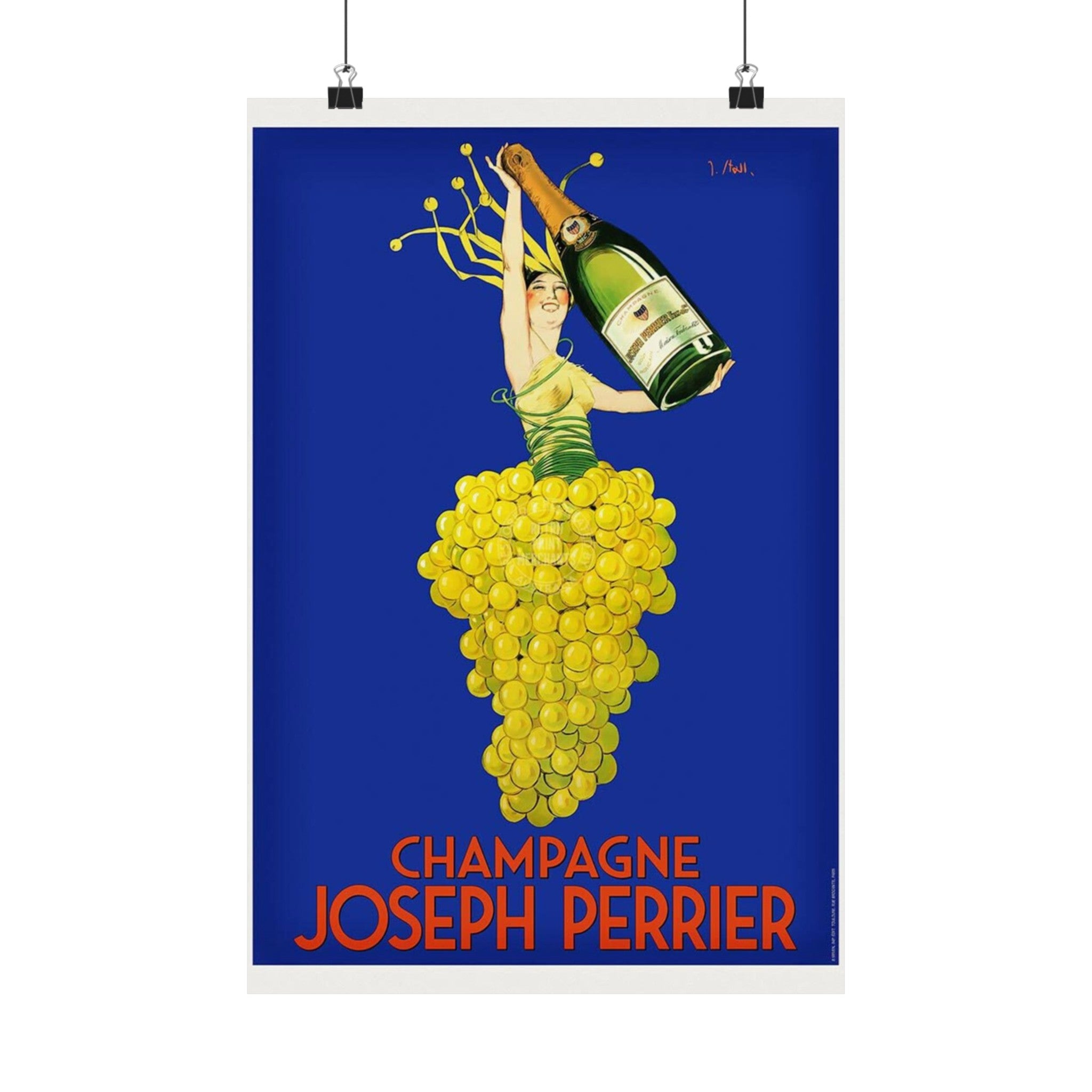 Perrier Champagne Wall Print | Advertising | Champagne | France | French | Grapes