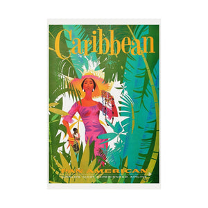 Caribbean Airline Poster Wall Print | Poster | Vintage Print | USA | Beach | Airline | Pan Am