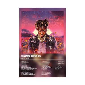 Legends Never Die - Juice WRLD Music Album Custom Posters, Album Tracklist Poster, Custom Prints, Rap Posters, Music Gifts, Wall Decor
