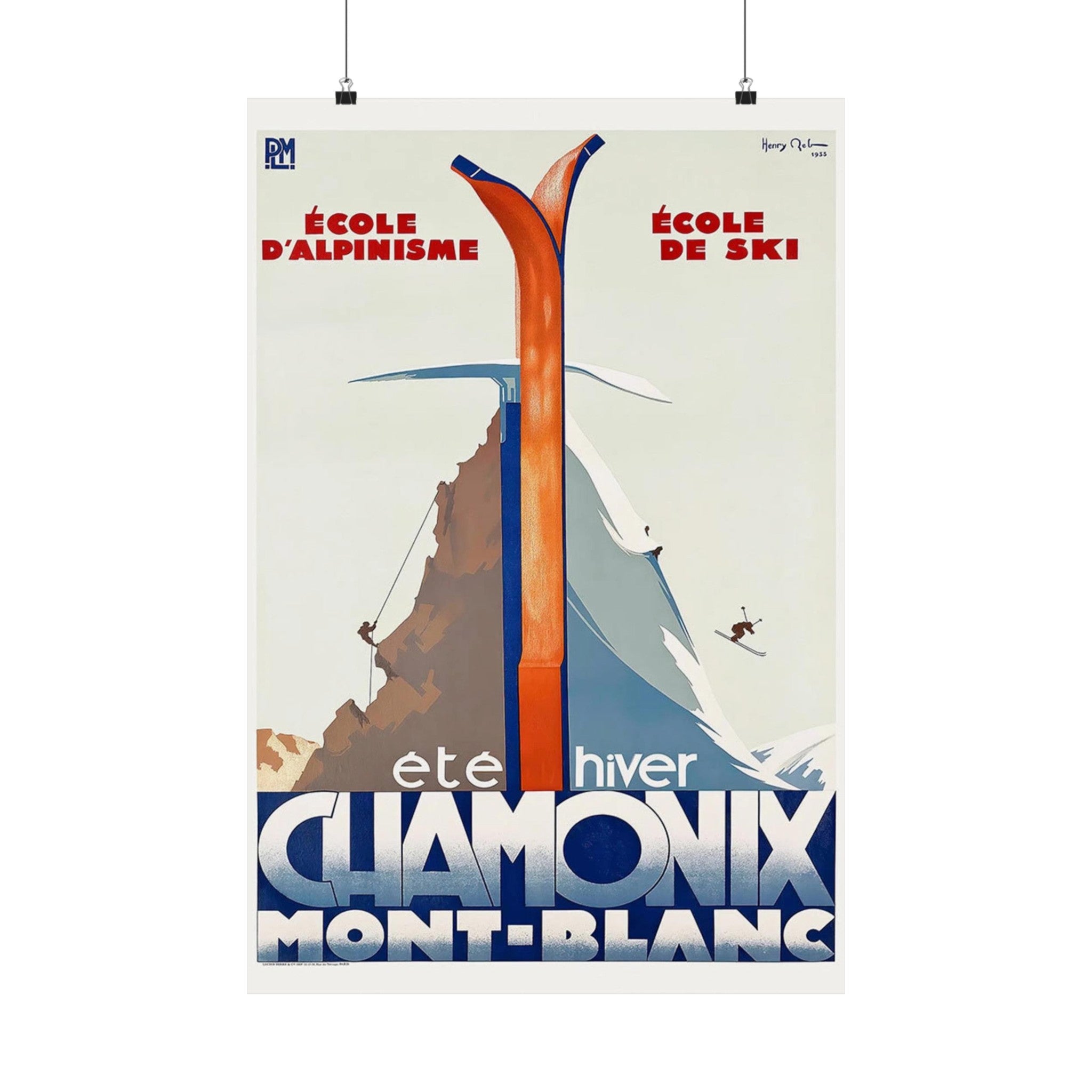 Chamonix Mont-Blanc Wall Print | Snow | Ski | Chalet Decor | Winter