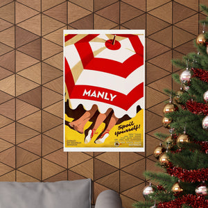 Manly NSW Wall Print | Retro Advertising Print | Australia | Manly | Beach | Summer | Travel | Tourism | Holidays