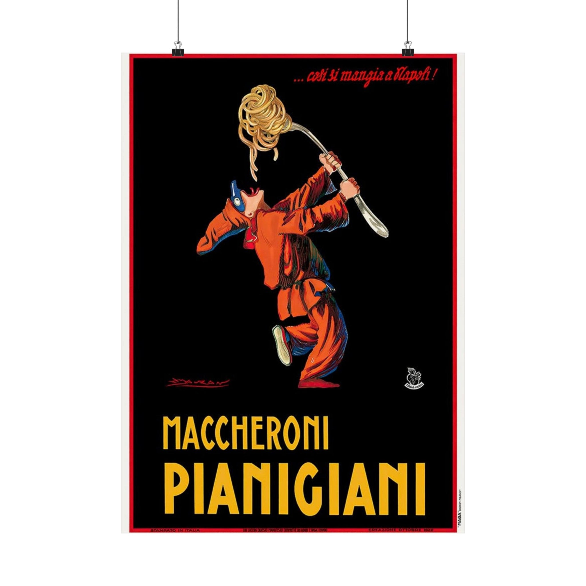 Maccheroni Pianigiani Retro Wall Print | Italy