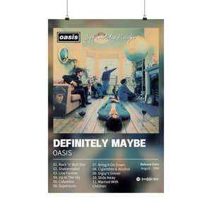 Definitely Maybe Oasis Album Custom Posters, Album Tracklist Poster, Custom Prints, Rap Posters, Music Gifts, Wall Decor