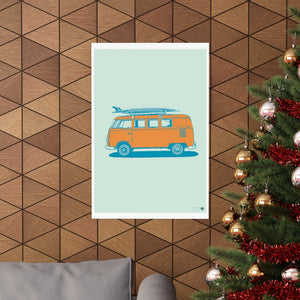 Surf VW Kombi 1958 Retro Surf Wall Print | Australia | Beaches | Summer | Surfing | Kombi