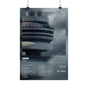 Views - Drake Music Album Custom Posters, Album Tracklist Poster, Custom Prints, Rap Posters, Music Gifts, Wall Decor