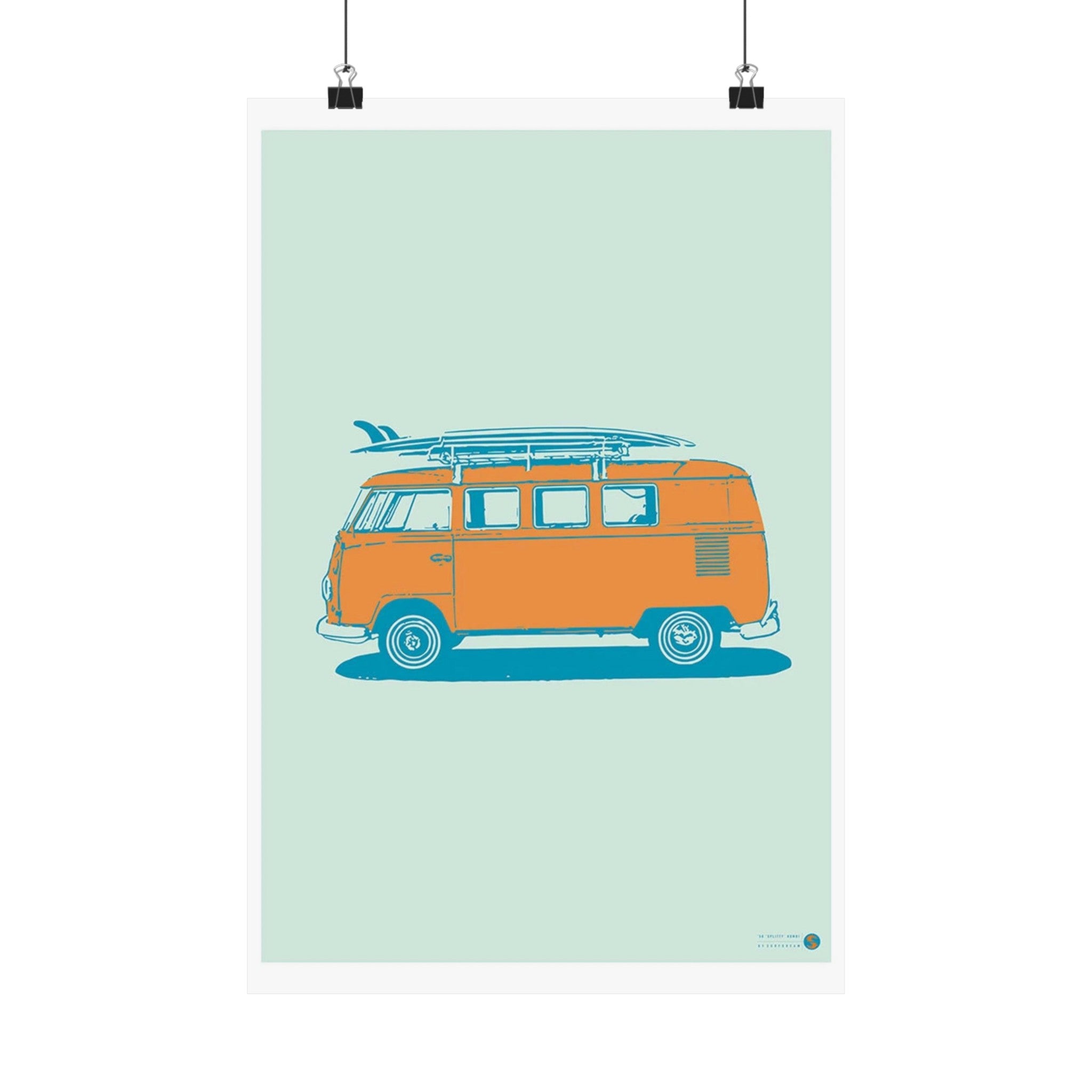 Surf VW Kombi 1958 Retro Surf Wall Print | Australia | Beaches | Summer | Surfing | Kombi