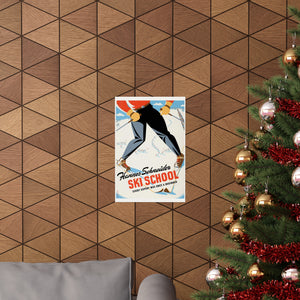 Ski School Vintage Poster Wall Print | Poster | Vintage Print | Ski | Snow | Schneider