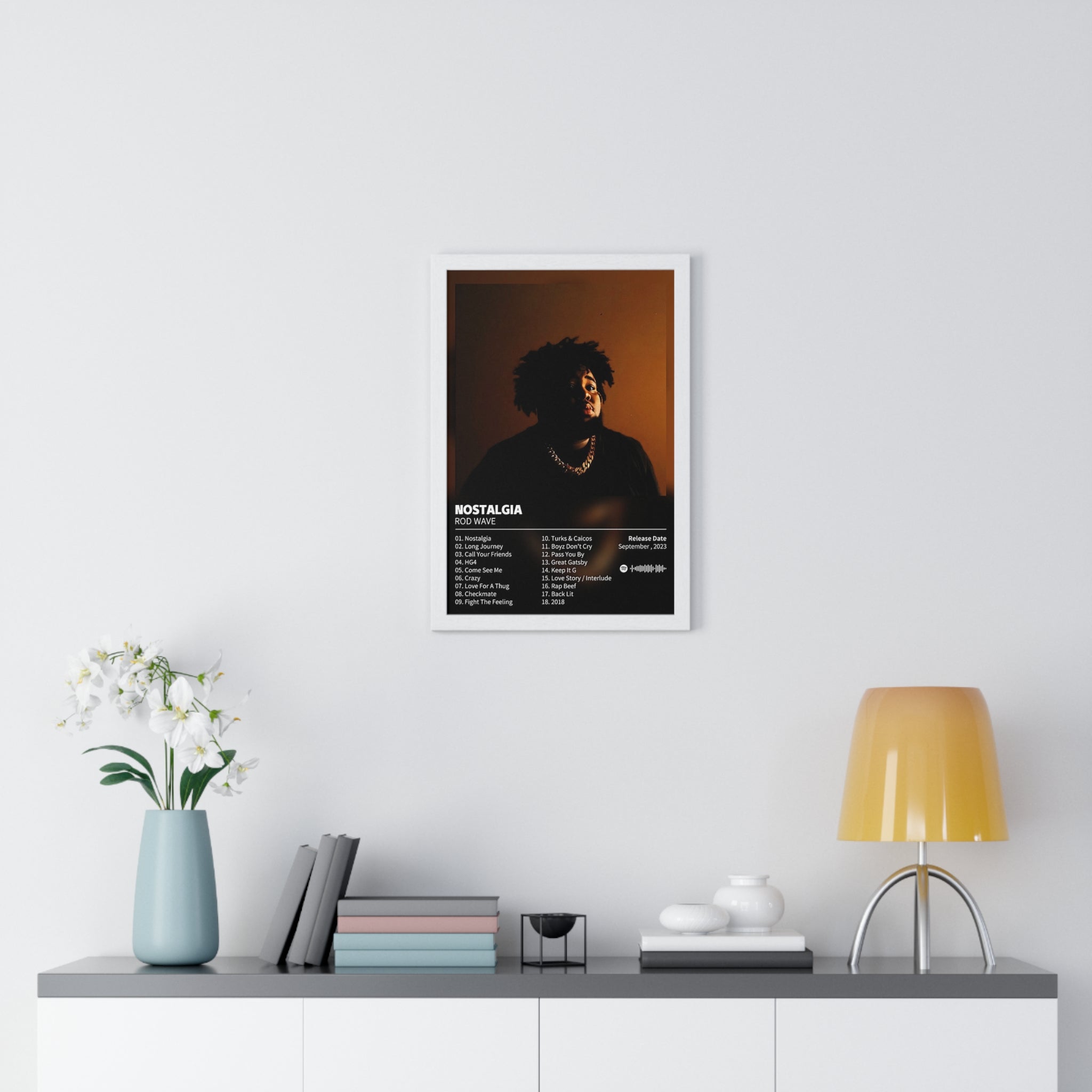 Nostalgia Rod Wave Album Custom Posters, Album Tracklist Poster, Custom Prints, Rap Posters, Music Gifts, Wall Decor (FRAMED TEST)