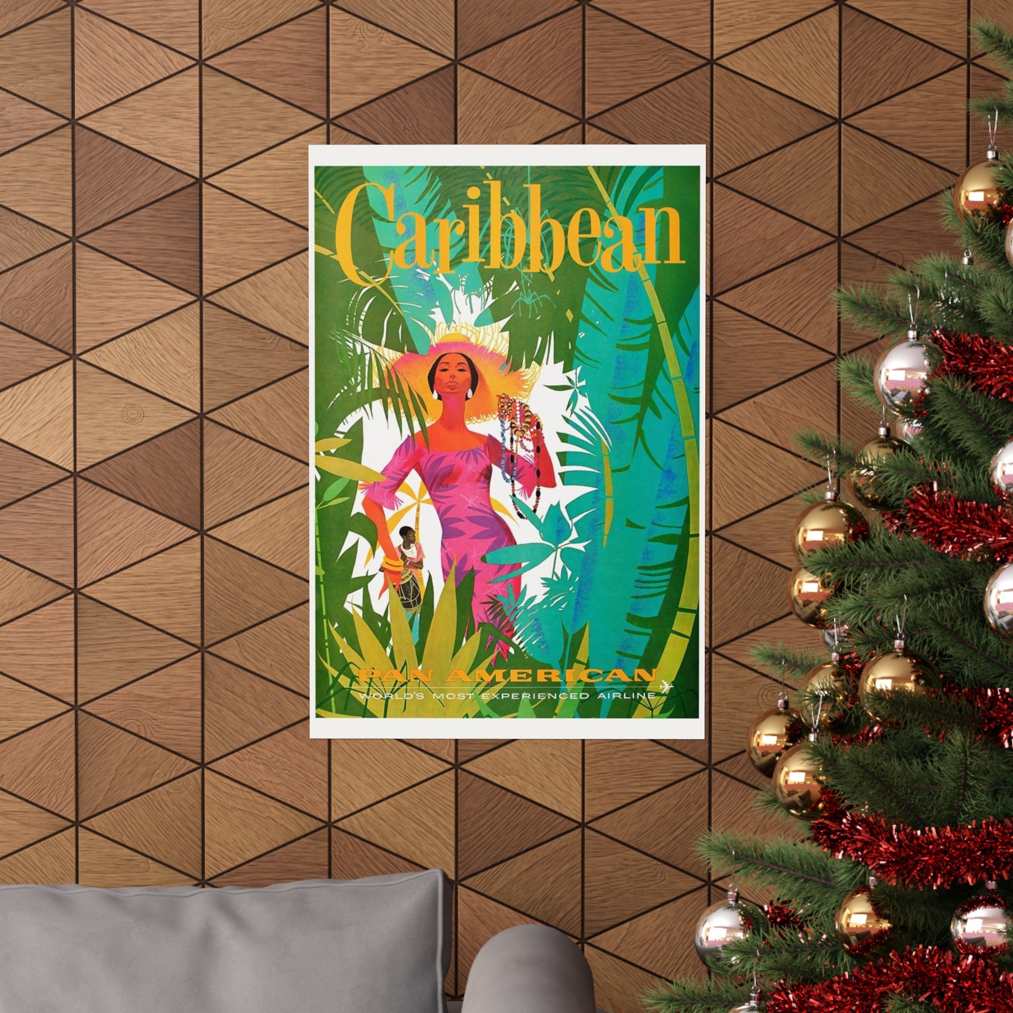 Caribbean Airline Poster Wall Print | Poster | Vintage Print | USA | Beach | Airline | Pan Am