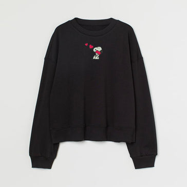 Snoopy Love Custom Embroidered Sweatshirt