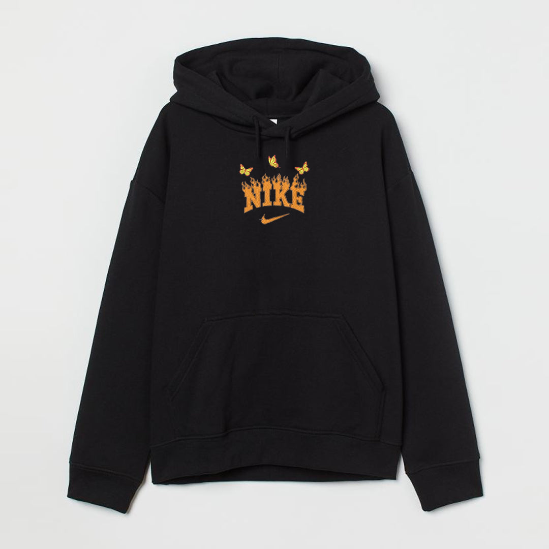 Butterfly Fire Nike Tick Custom Embroidered Jumper/Hoodie
