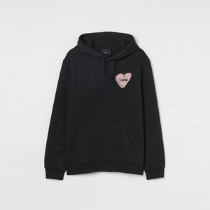 Eww Love Heart Embroidered Jumper/Hoodie