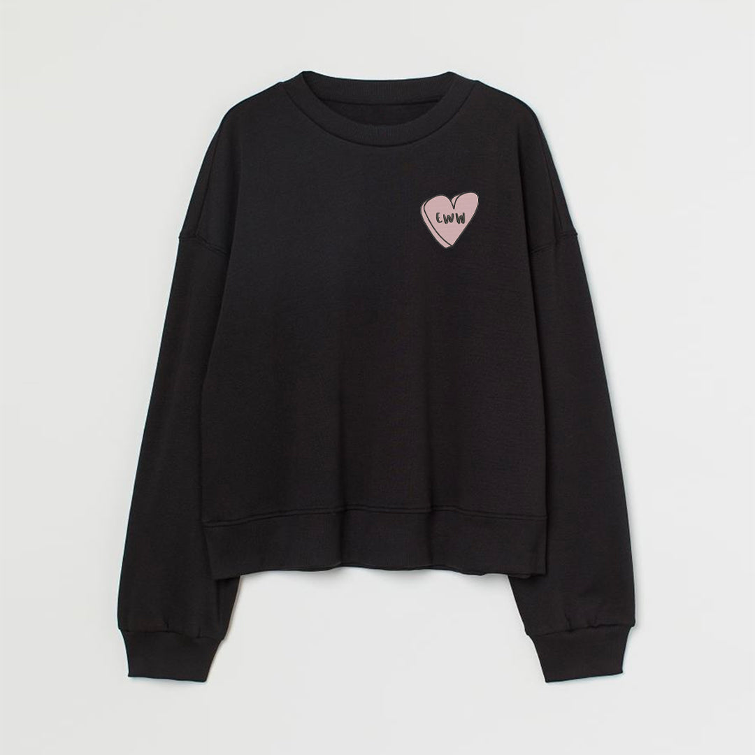 Eww Love Heart Custom Embroidered Sweatshirt