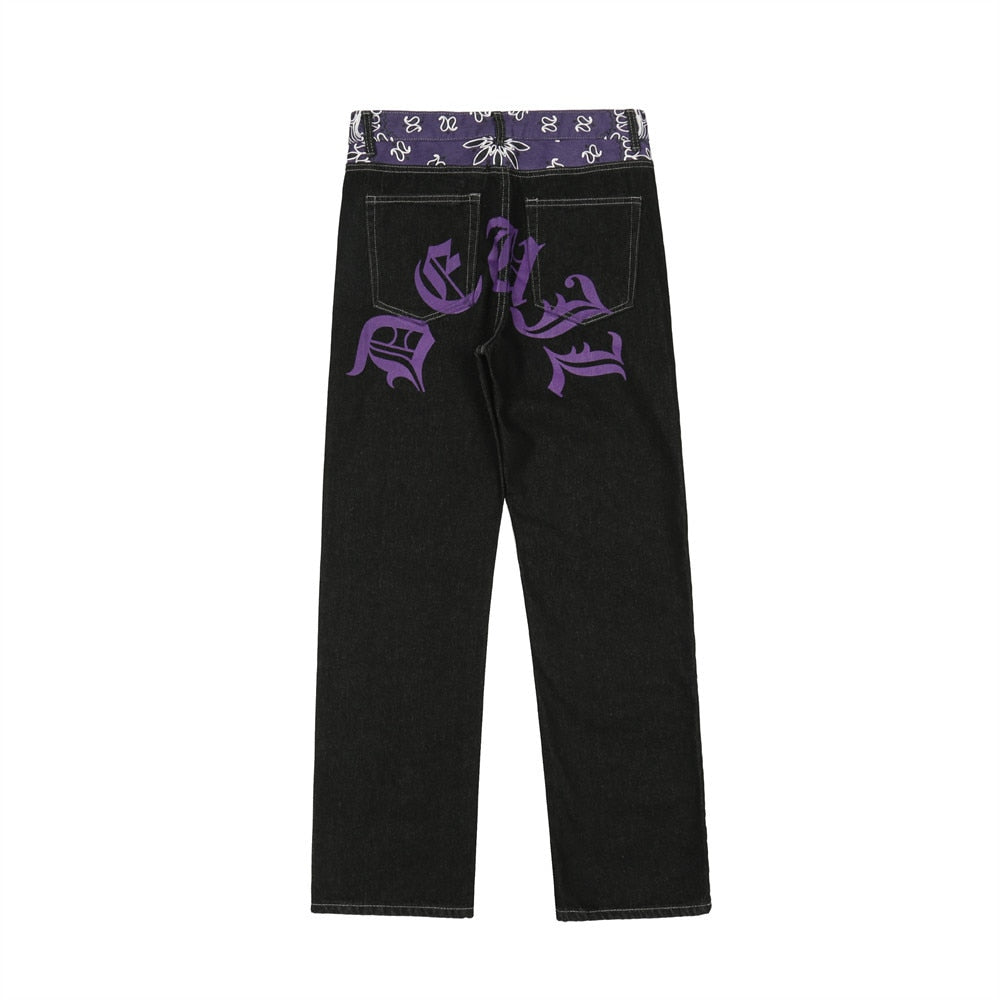 Purple baggy hot sale jeans