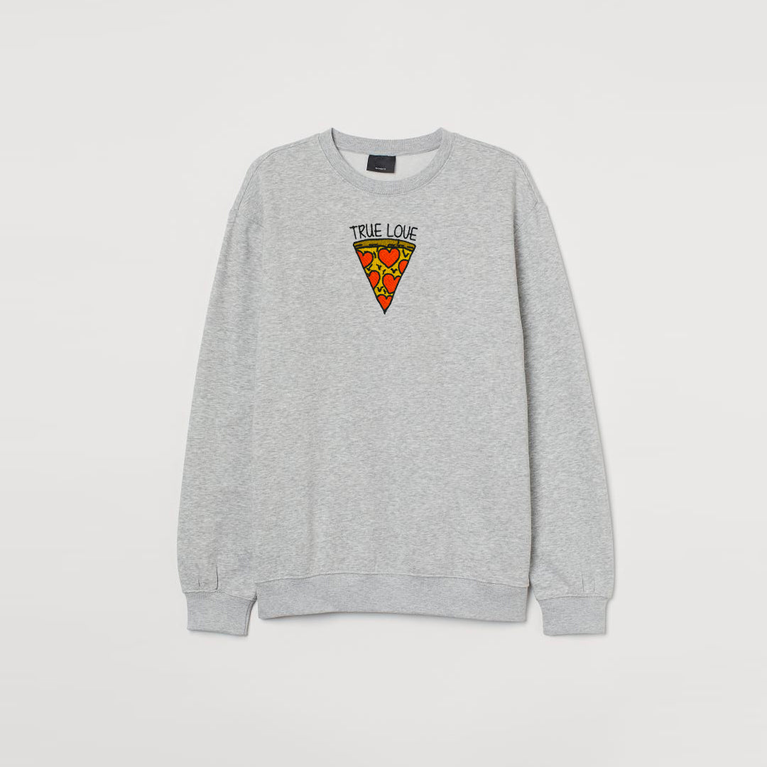 True Pizza Love Embroidered Sweatshirt