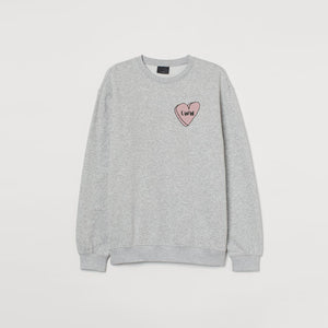 Eww Love Heart Embroidered Sweatshirt