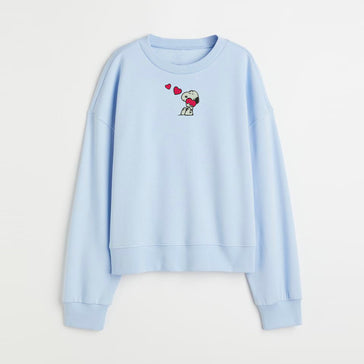 Snoopy Love Custom Embroidered Sweatshirt