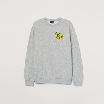 Bite Me Love Heart Embroidered Sweatshirt