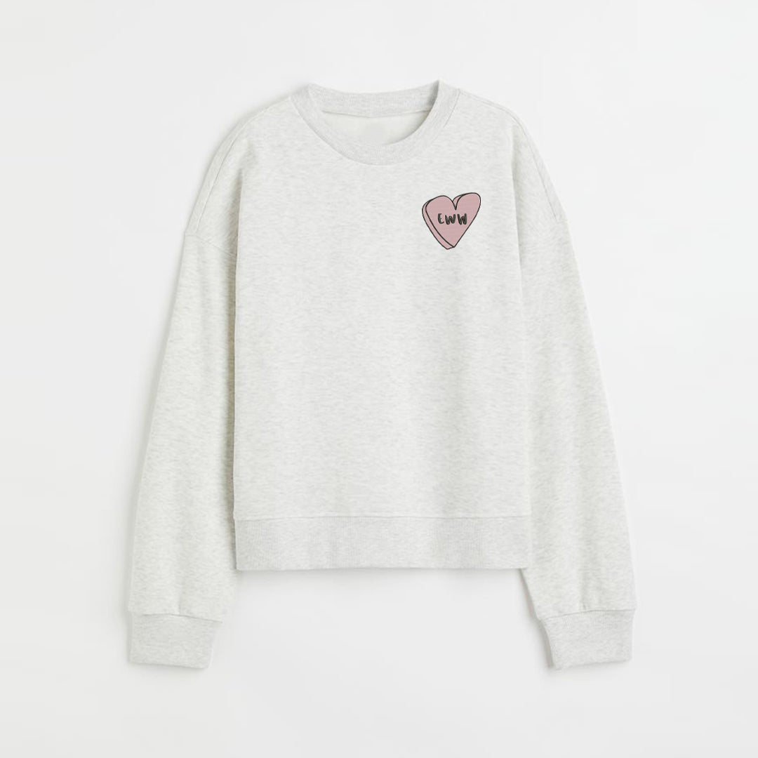 Eww Love Heart Custom Embroidered Sweatshirt