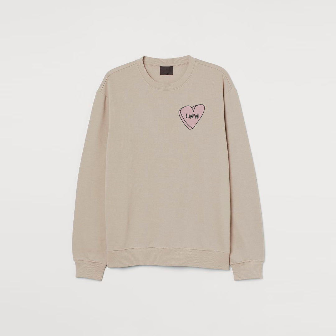 Eww Love Heart Embroidered Sweatshirt