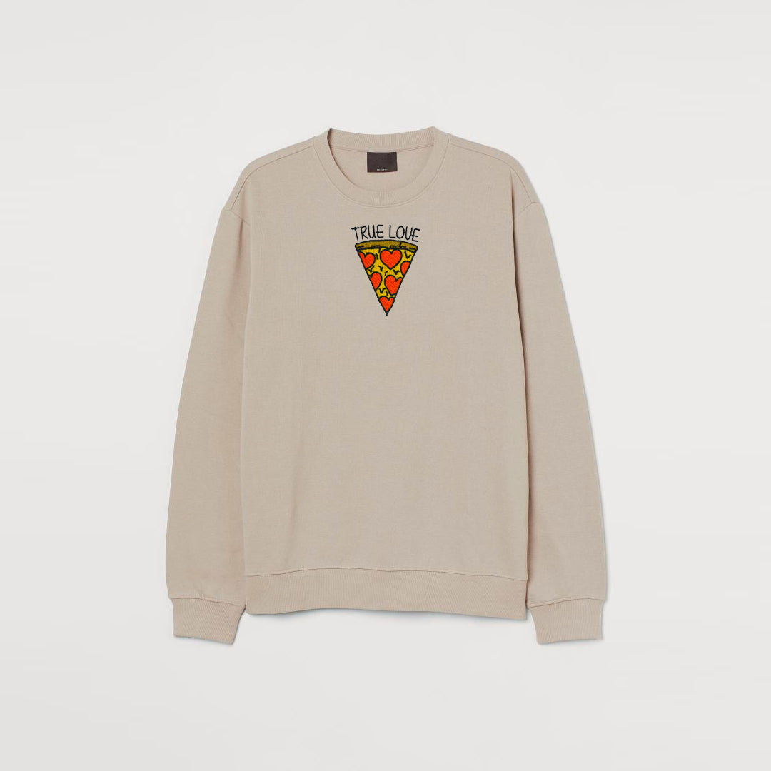 True Pizza Love Embroidered Sweatshirt