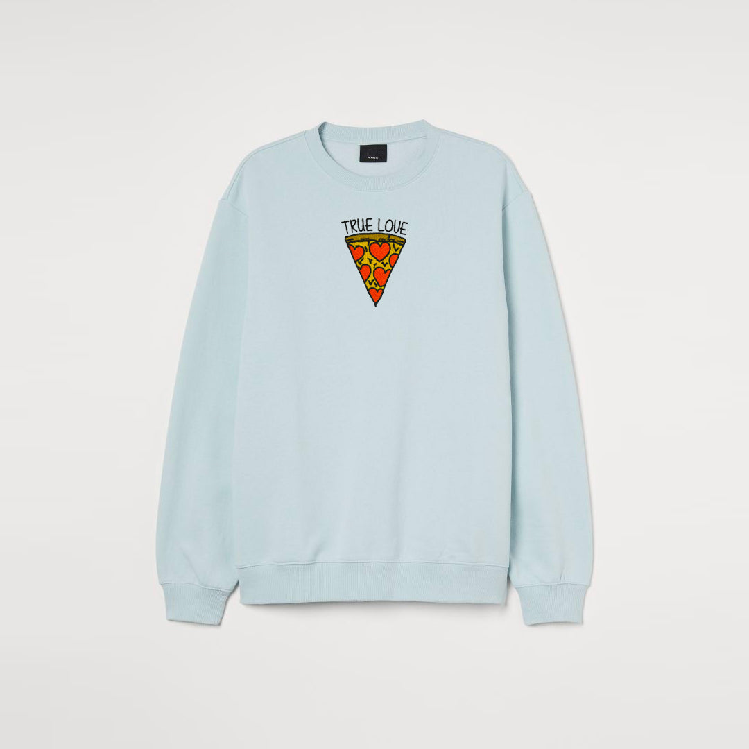 True Pizza Love Embroidered Sweatshirt