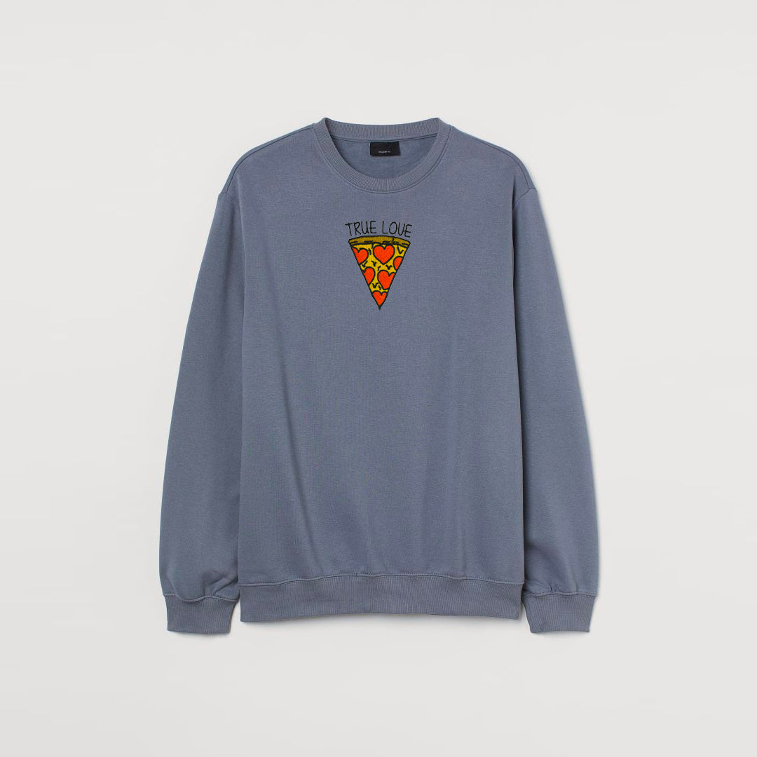 True Pizza Love Embroidered Sweatshirt