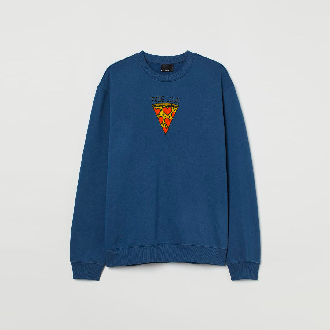 True Pizza Love Embroidered Sweatshirt