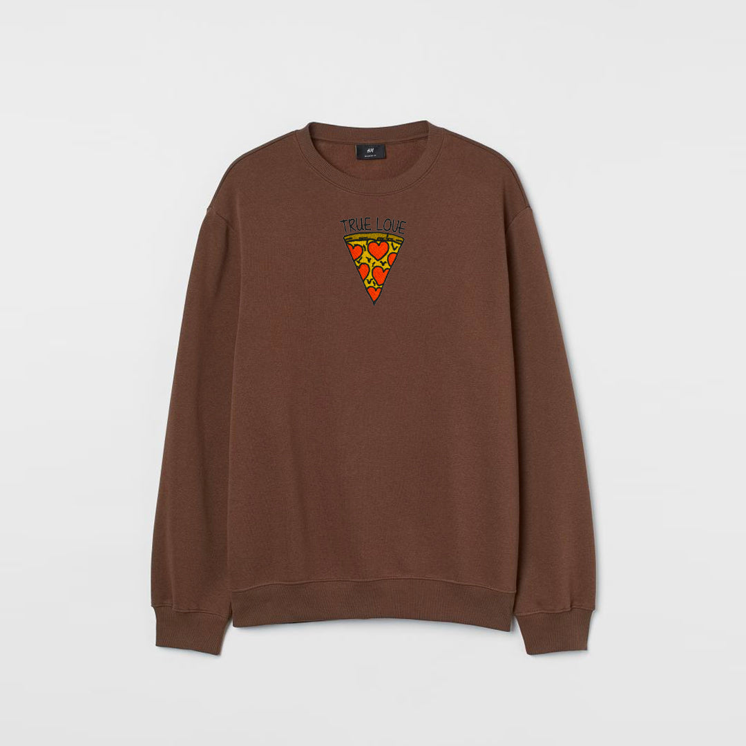 True Pizza Love Embroidered Sweatshirt