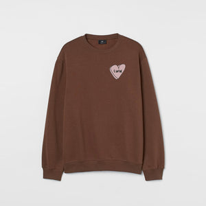 Eww Love Heart Embroidered Sweatshirt